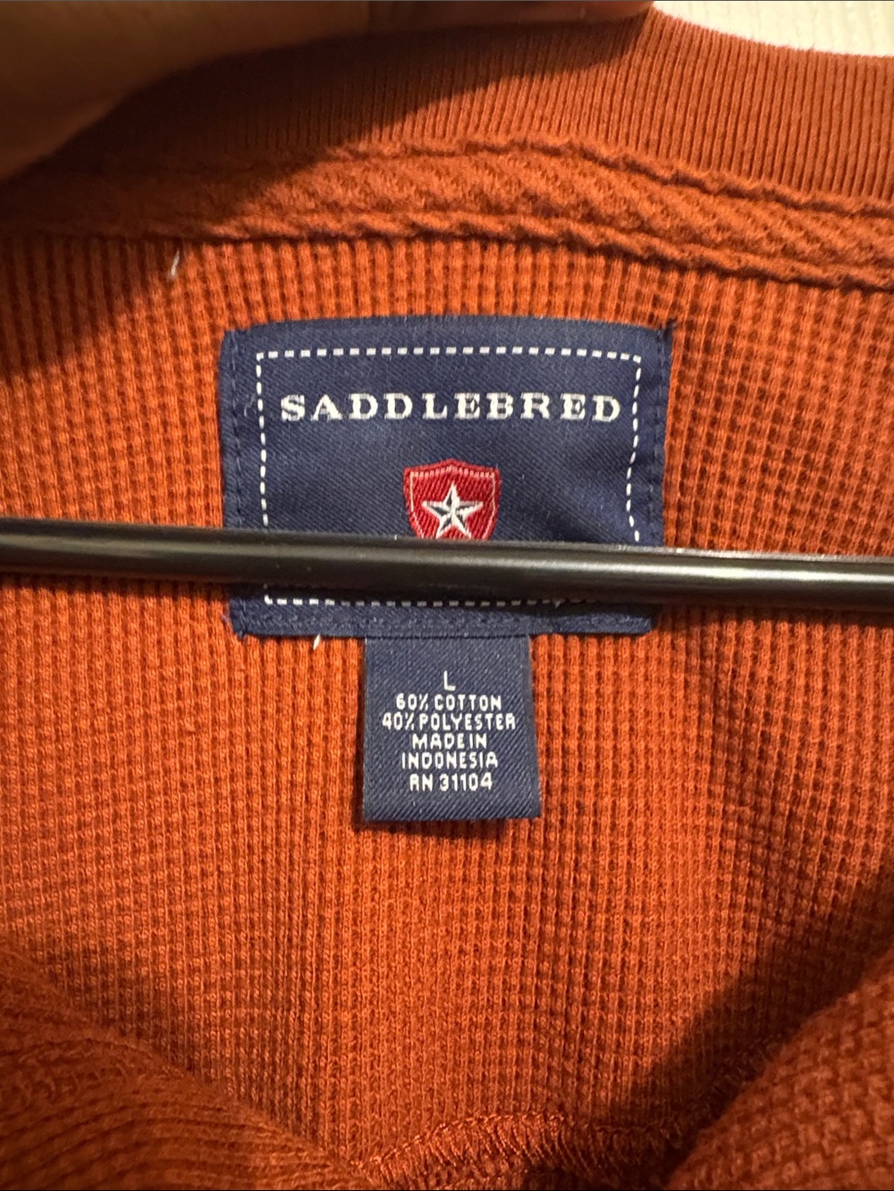 Saddlebred Long Sleeve Henley in Rust‎ Brown - Picture 2 of 12